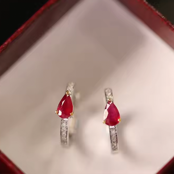 Aretes Gotas Rojas