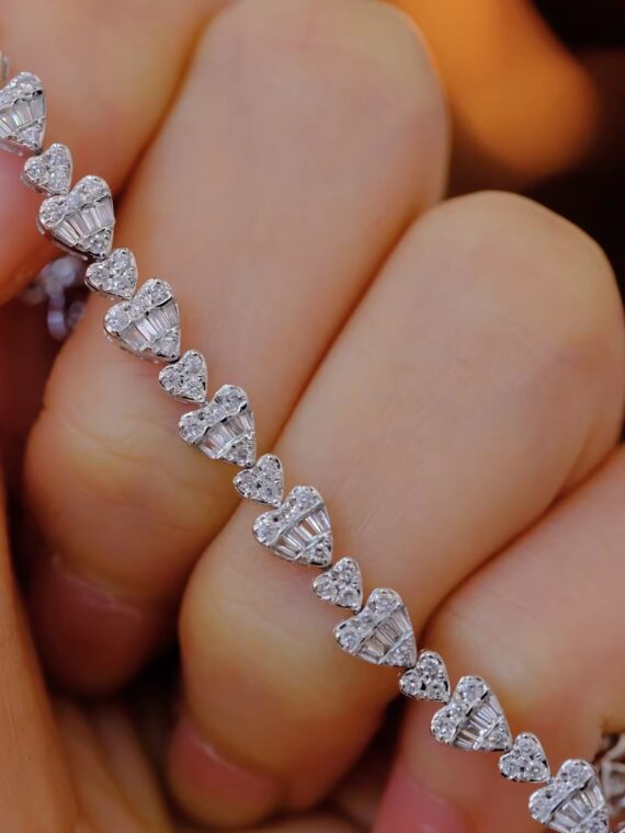 Pulseras corazones de baguettes