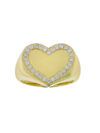 Anillo de corazón con halo de diamantes