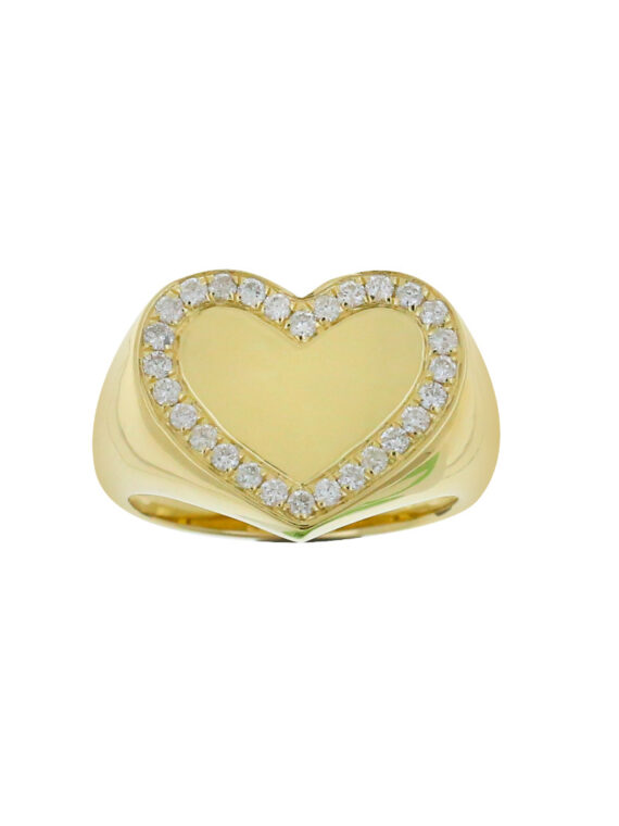 Anillo de corazón con halo de diamantes