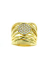 Anillo trenzas de oro con círculo de diamantes