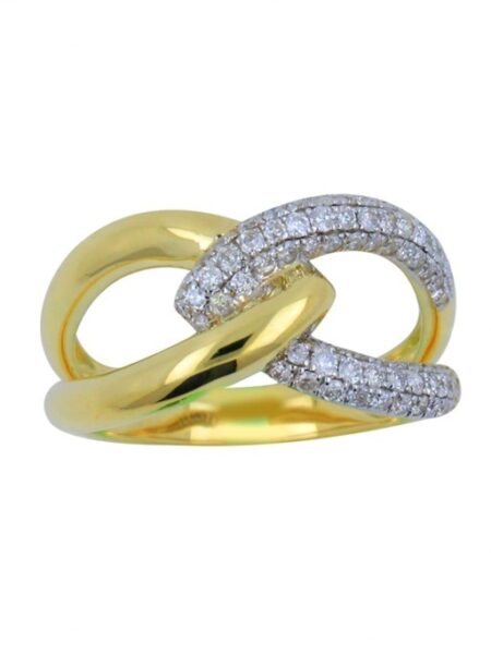 Anillo trenza de diamantes