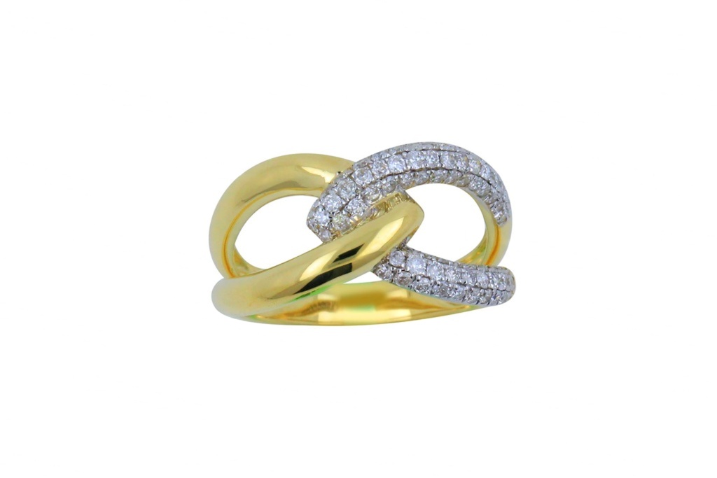 Anillo trenza de diamantes