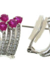 Aretes de diamantes y rubies