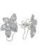 Aretes grandes diseno de hojas con diamantes