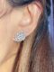 Aretes hojas entrelazadas diamantes