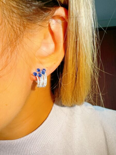 Aretes de diamantes y rubies