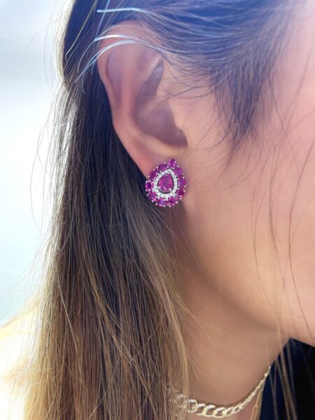 Aretes de Gota de Rubí Grandes