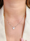 Cadena ideal con corazón y diamantes