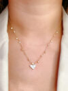 Cadena ideal con corazón y diamantes