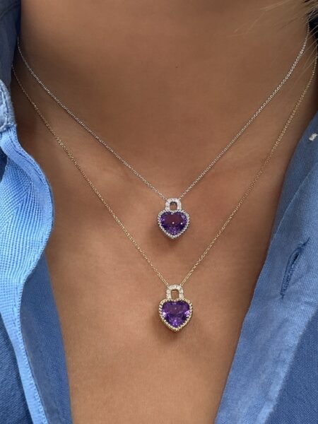Collar corazón de amatista