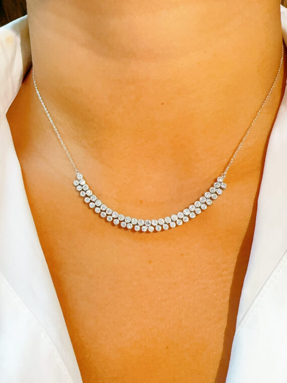 Collar brillantes biselados intercalados