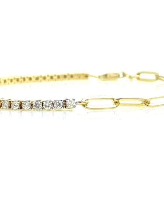 Pulsera mix tennis de diamantes y pulsera clip